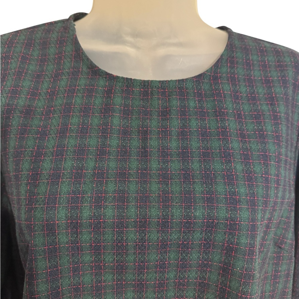 NWT She + Sky Green Plaid Blouse #FALL2025   MEDIUM/LARGE   #@ - Picture 2 of 11